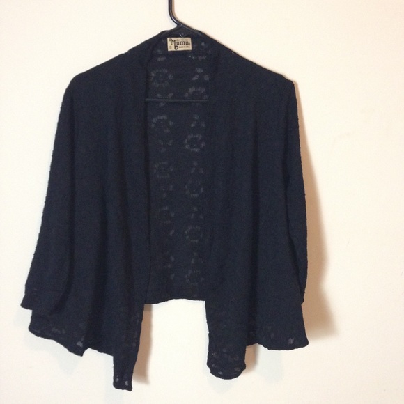 Show Me Your MuMu Tops - Show MeYour Mumu Black Lace Open Blouse Size: S